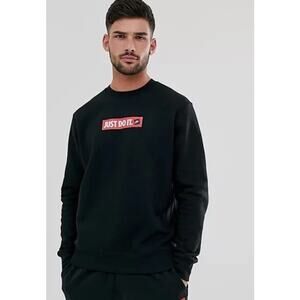 Nike Just Do‎ It Crewneck Sweatshirt BV5089 Black Red Mens Large Pullover